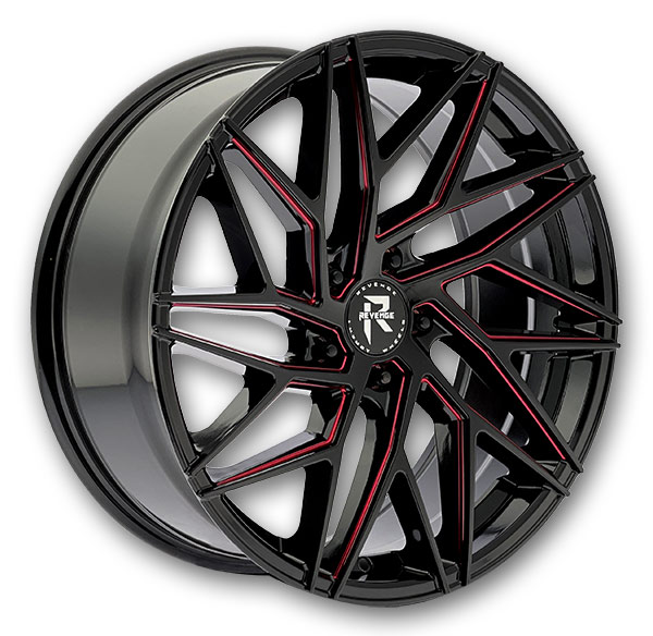 Revenge Luxury Wheels RL-102 Black Paint Red Milled