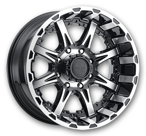American Outlaw Wheels Doubleshot Gloss Black w/ Machined Face