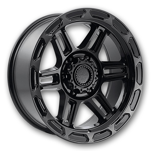 American Outlaw Wheels Piston Gloss Black w/ Machined Ring
