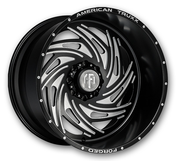 American Truxx Forged Wheels ATF1911 Twisted Matte Black/Milled