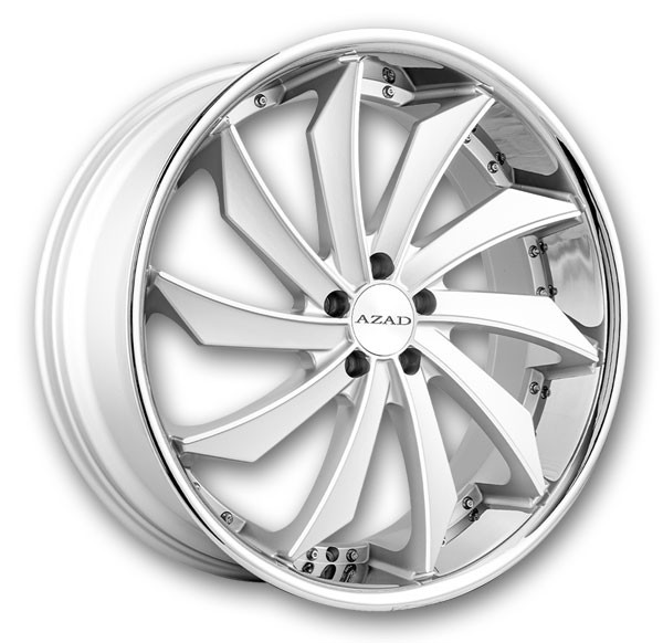 Azad Wheels AZ911 Semi Matte Silver with Chrome SS Lip
