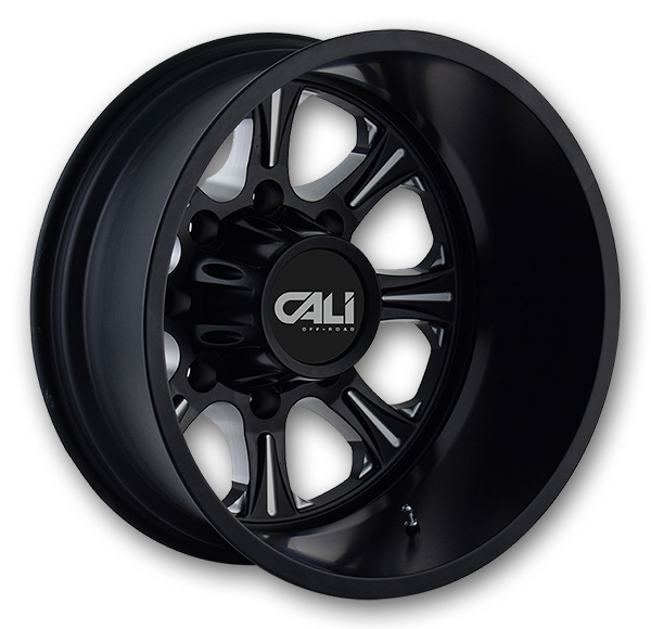 Cali Off-Road Wheels 9105 Brutal Dually Rear Black/Milled Spokes