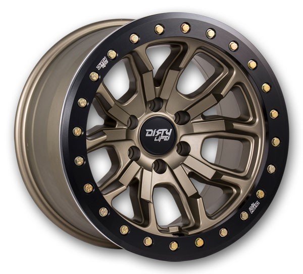 Dirty Life Wheels 9303MGD DT-1 Matte Gold with Simulated Beadlock Ring