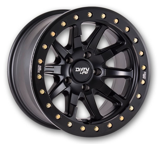 Dirty Life Wheels 9304 DT-2 Matte Black with Simulated Beadlock Ring