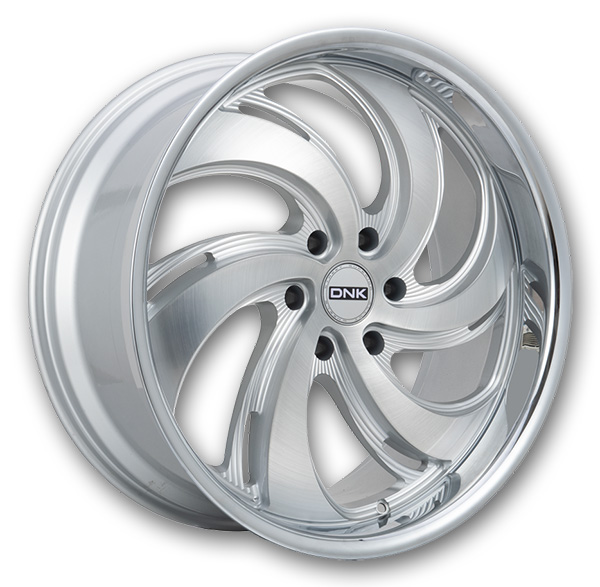 DNK Street Wheels 702 Brushed Face Silver Milled Stainless Lip