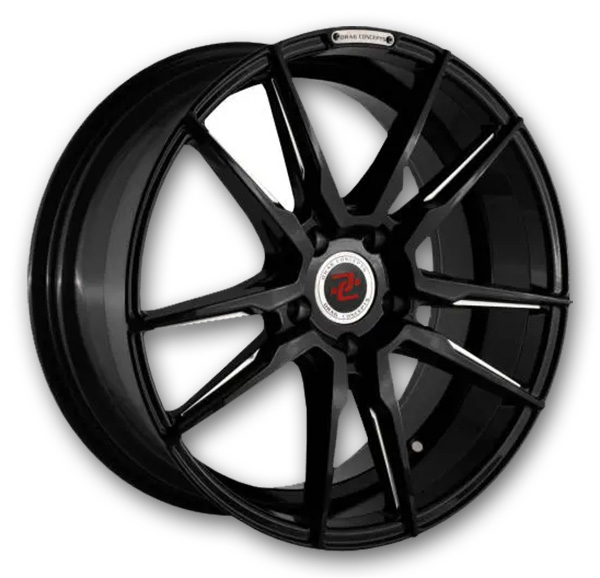 Drag Concepts Wheels DC-R29 Gloss Black Machine Tips