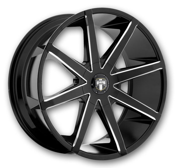 Dub Wheels S109 Push Gloss Black and Milled