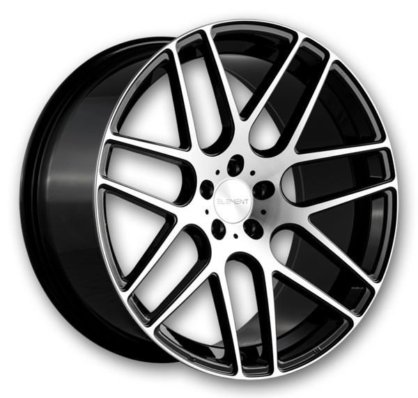 Element Wheels EL006 Black and Machined Face
