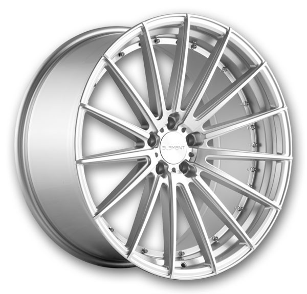 Element Wheels EL15 Silver Machined with Chrome Rivets
