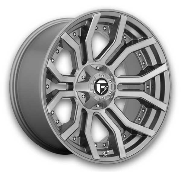 Fuel Wheels D713 Rage Platinum Brushed Gunmetal Tinted Clear