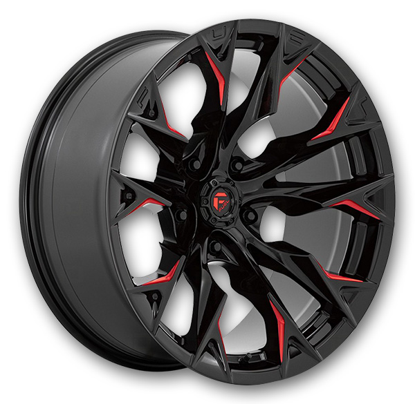 Fuel Wheels D823 Flame Gloss Black Milled With Candy Red