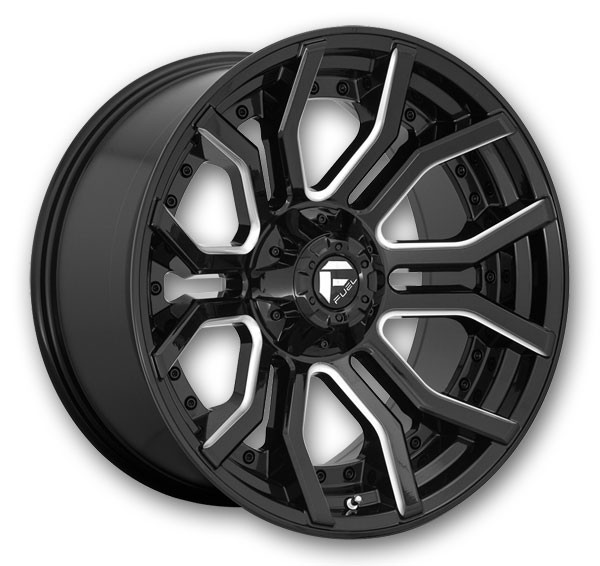 Fuel Wheels D711 Rage Gloss Black and Milled