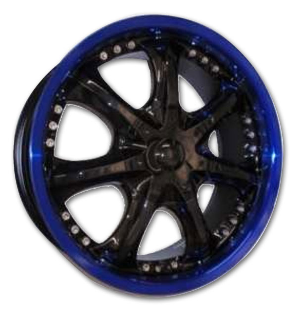 G Line Wheels G552 Black With Blue Lip