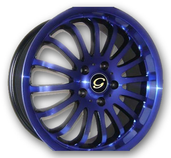 G Line Wheels G601 Black With Blue
