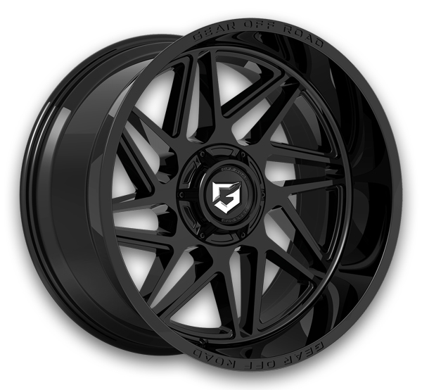 Gear Alloy Wheels 761B Ratio Gloss Black with Lip Logo