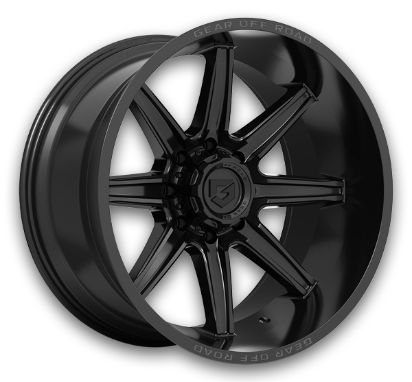 Gear Alloy Wheels 765B Ridge Gloss Black with Lip Logo