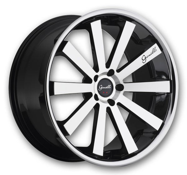 Gianelle Wheels Santo 2SS Machined Black with SS Chrome Lip
