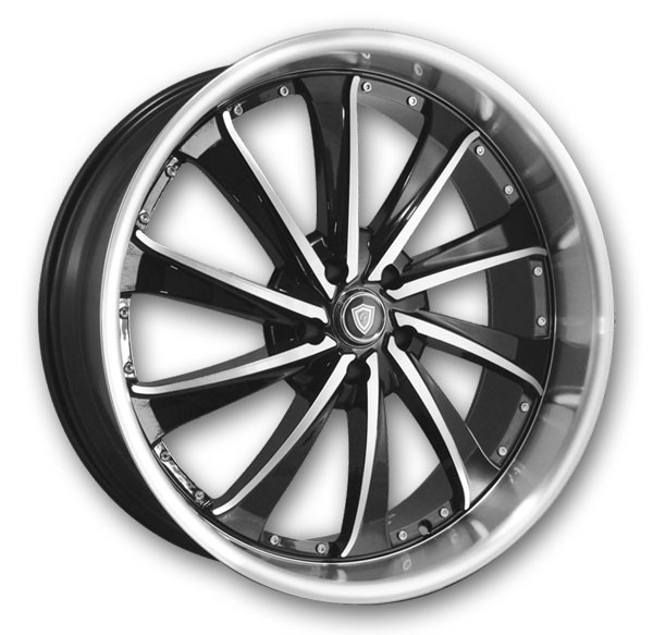 G Line Wheels G0016 Black with Polished Face