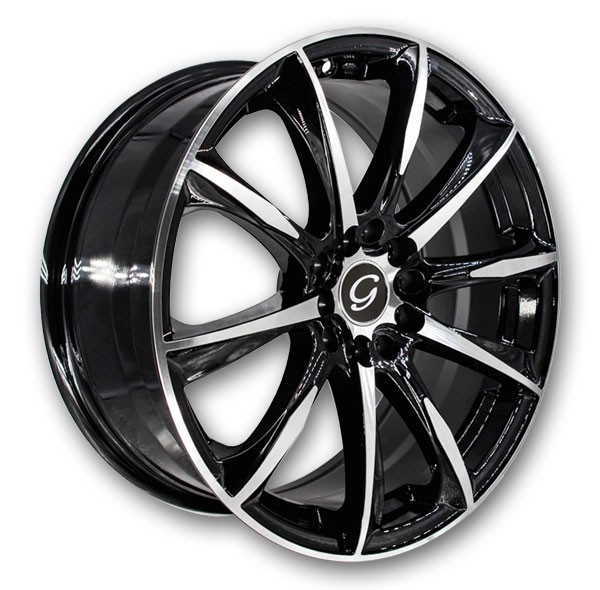 G Line Wheels G1026 Black with Polished Face