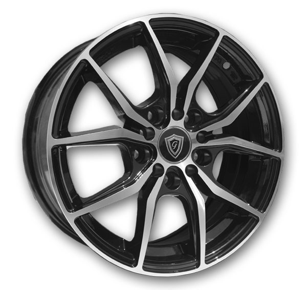 G Line Wheels G5225 Gloss Black with Machined Face