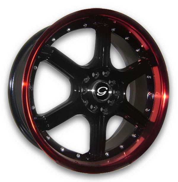 G Line Wheels G817 Black With Red