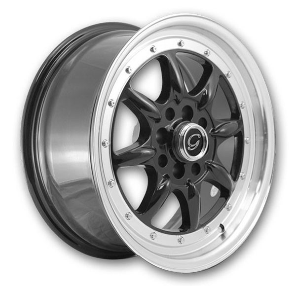 G Line Wheels G8006 Black with Polished Face