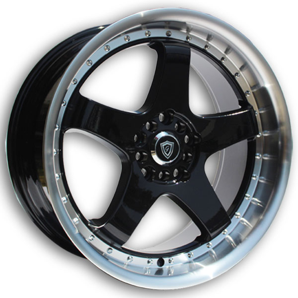 G Line Wheels G8073 Black with Polished Face