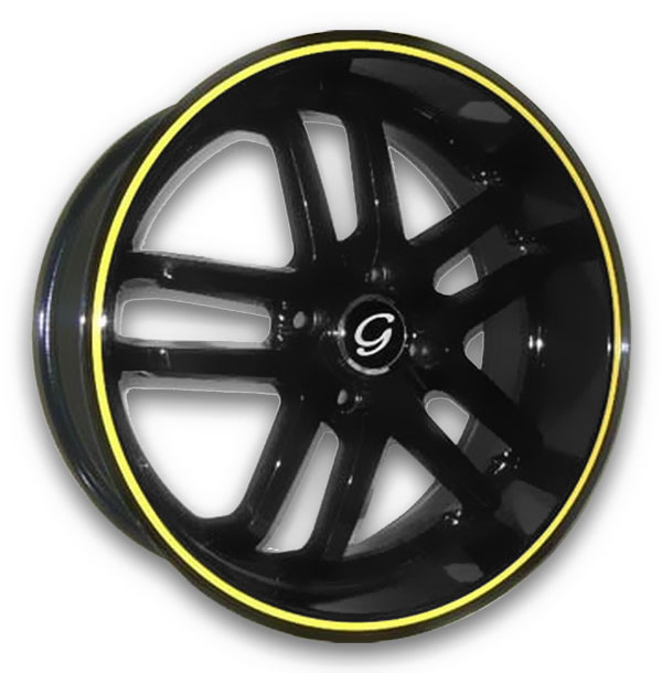 G Line Wheels G809 Yellow Line Black