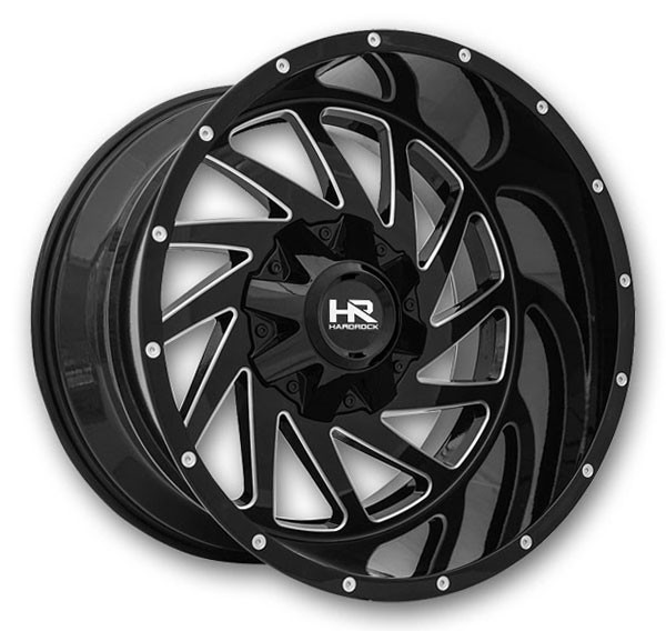 Hardrock Off-Road Wheels H704 Crusher Gloss Black Milled