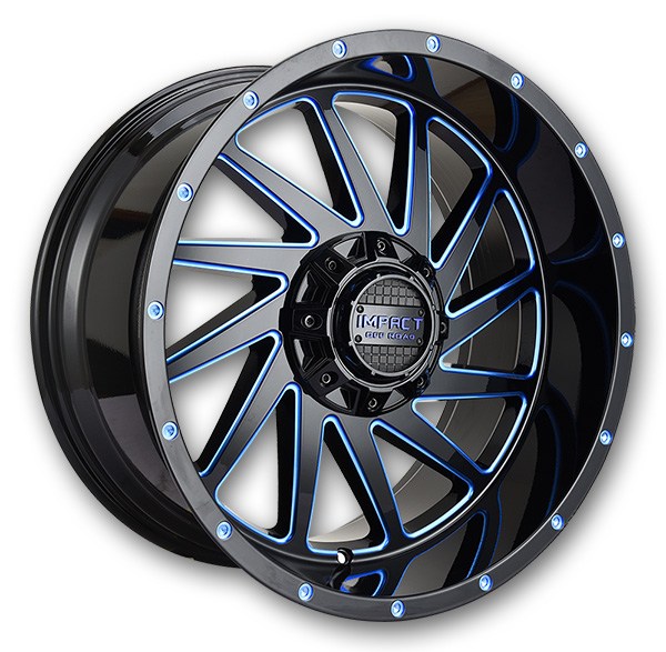 Impact Off-Road Wheels 811 Gloss Black/Blue Milled