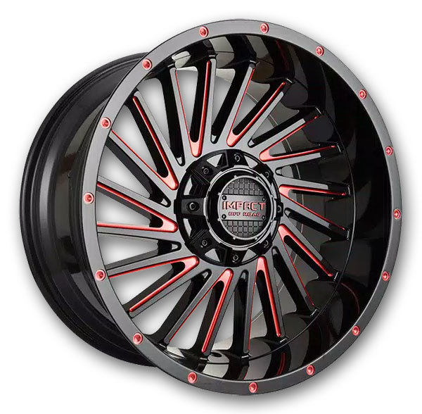 Impact Off-Road Wheels 812 Gloss Black/Red Milled