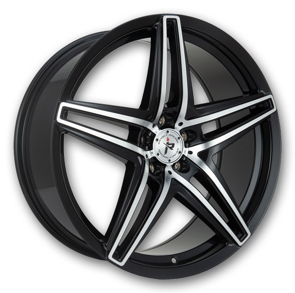 Impact Racing Wheels 604 Gloss Black With Machined Face
