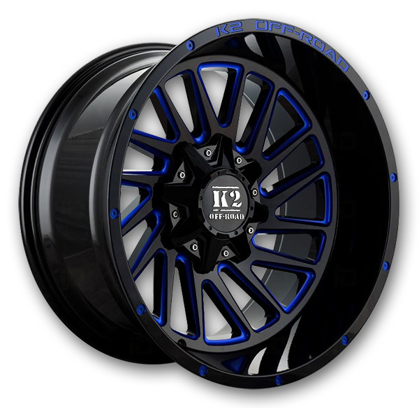 K2 OFF-ROAD Wheels K17 Razorback Gloss Black Blue Milled