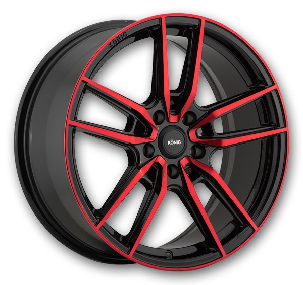 Konig Wheels Myth Gloss Black with Red Tinted Clearcoat
