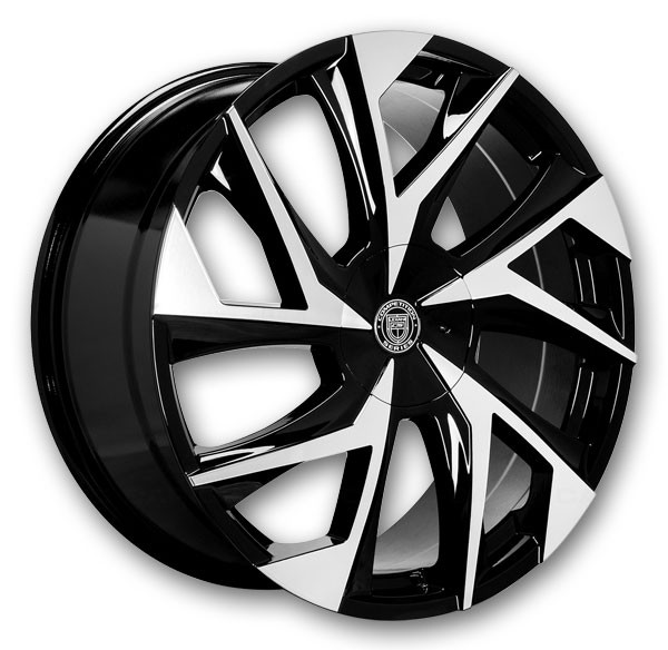 Lexani Wheels Ghost Machine Face and Black Accents with Black Lip and Machine Groove
