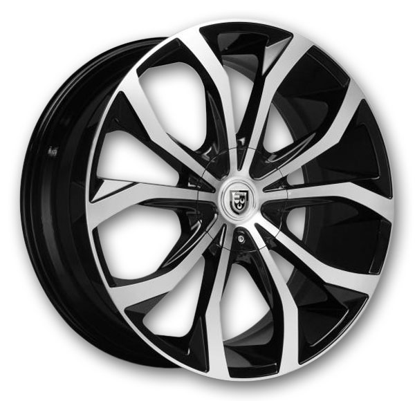 Lexani Wheels LUST Machine Face and Black Accents with Black Lip and Machine Groove