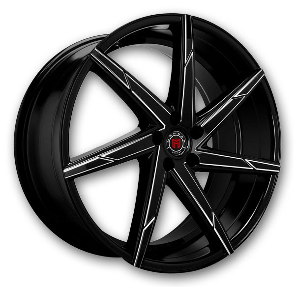 Lexani Wheels MS-007 Gloss Black with CNC Grooves