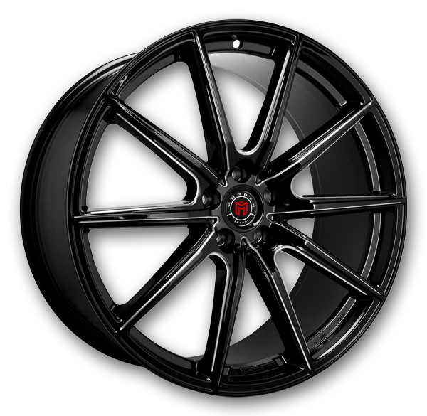 Lexani Wheels MS-010 Gloss Black with CNC Grooves