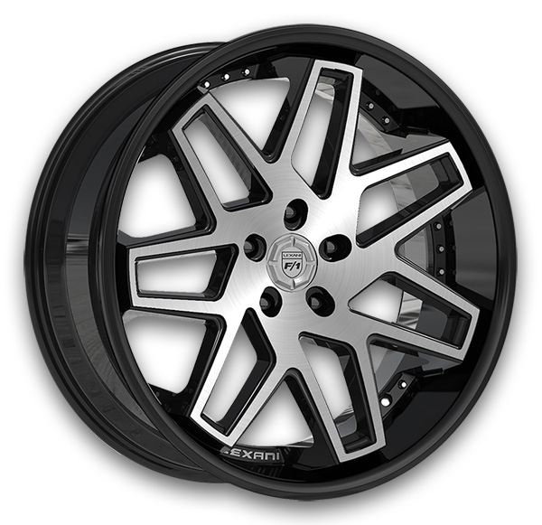Lexani Wheels Nova Black with Brushed Faced and Chrome Rivets