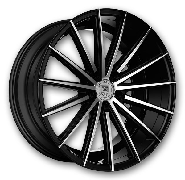 Lexani Wheels Pegasus Machine Face and Black Accents with Black Lip and Machine Groove
