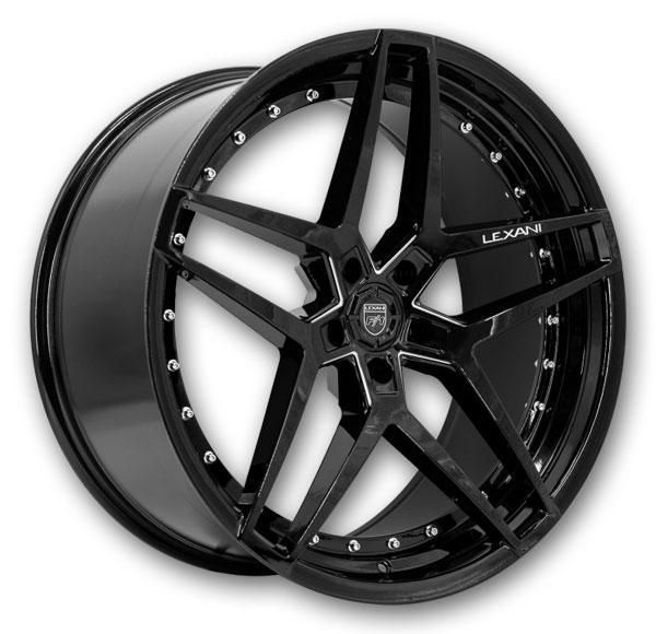 Lexani Wheels Spike Gloss Black/CNC Grooves