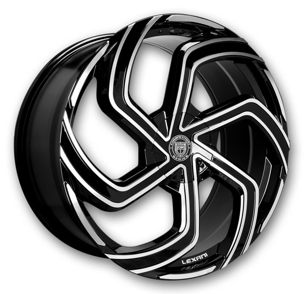 Lexani Wheels Swift-6 Machine Face and Black Accents with Black Lip and Machine Groove