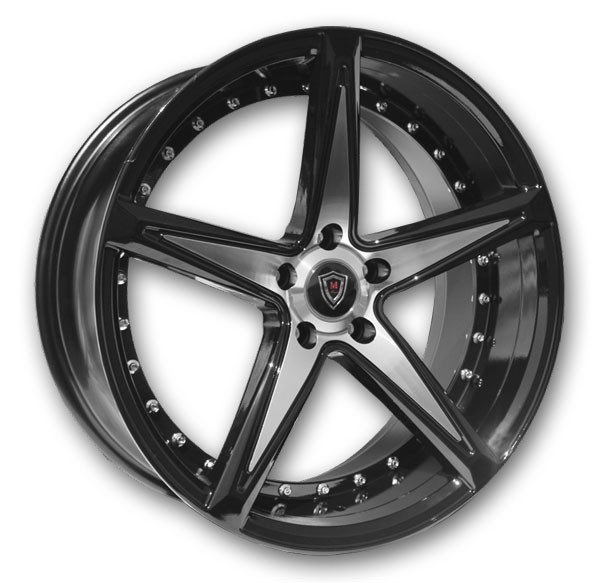 Marquee Wheels M3248 Gloss Black with Machined Face