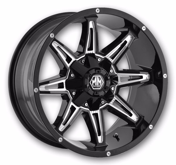Mayhem Wheels 8090M Rampage Black with Milled Spokes