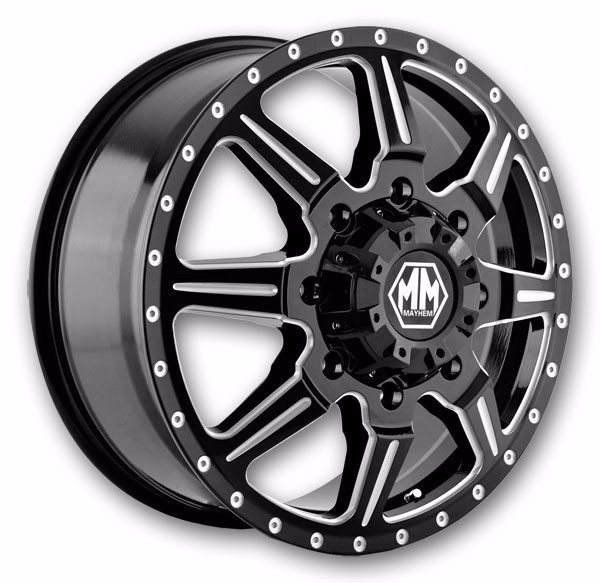 Mayhem Wheels 8101M Monstir Dually Black with Milled Spokes