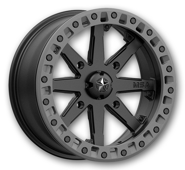 MSA Offroad Wheels M31 Lok2 Beadlock Satin Black Matte Gray Ring