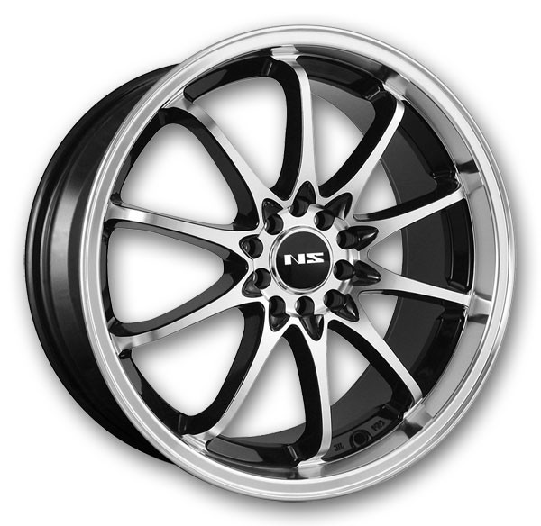 NS Tuner Wheels NS1403 Black with Machined Face