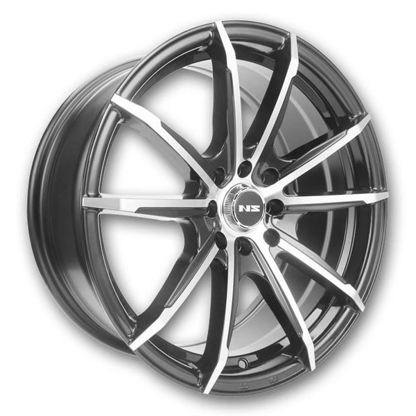 NS Tuner Wheels NS1602 Black with Machined Face