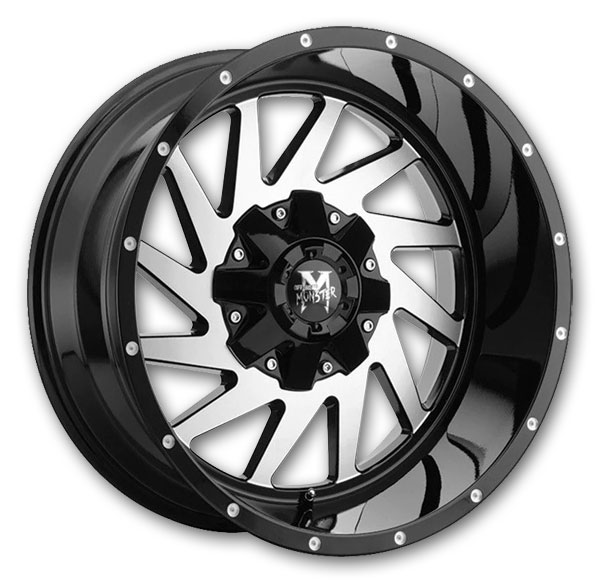 Off-Road Monster Wheels M12 Gloss Black Machined