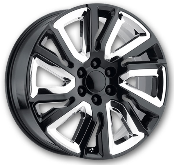 Performance Replicas Wheels PR202 Gloss Black W/ Chr Acc